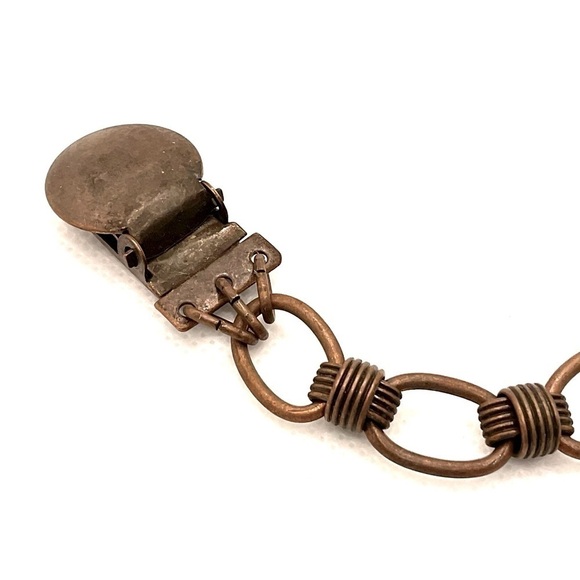 Bronze Chain Cardigan Sweater Clip Vintage - Picture 2 of 3